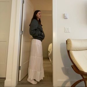 SOLD Sheer white tiered cotton elastic skirt/dress